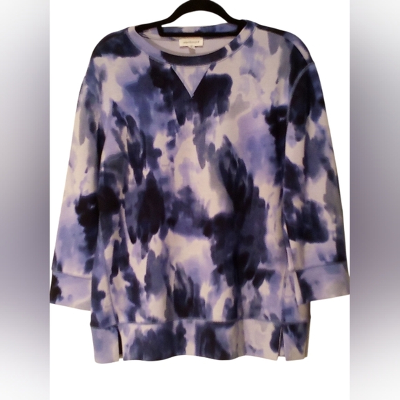 Westbound - Purple Tye-Dye Sweatshirt, Long Sleeves, Round Neck, Slits On... - Picture 3 of 8